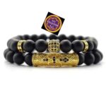 Bracelet onyx noir matte
